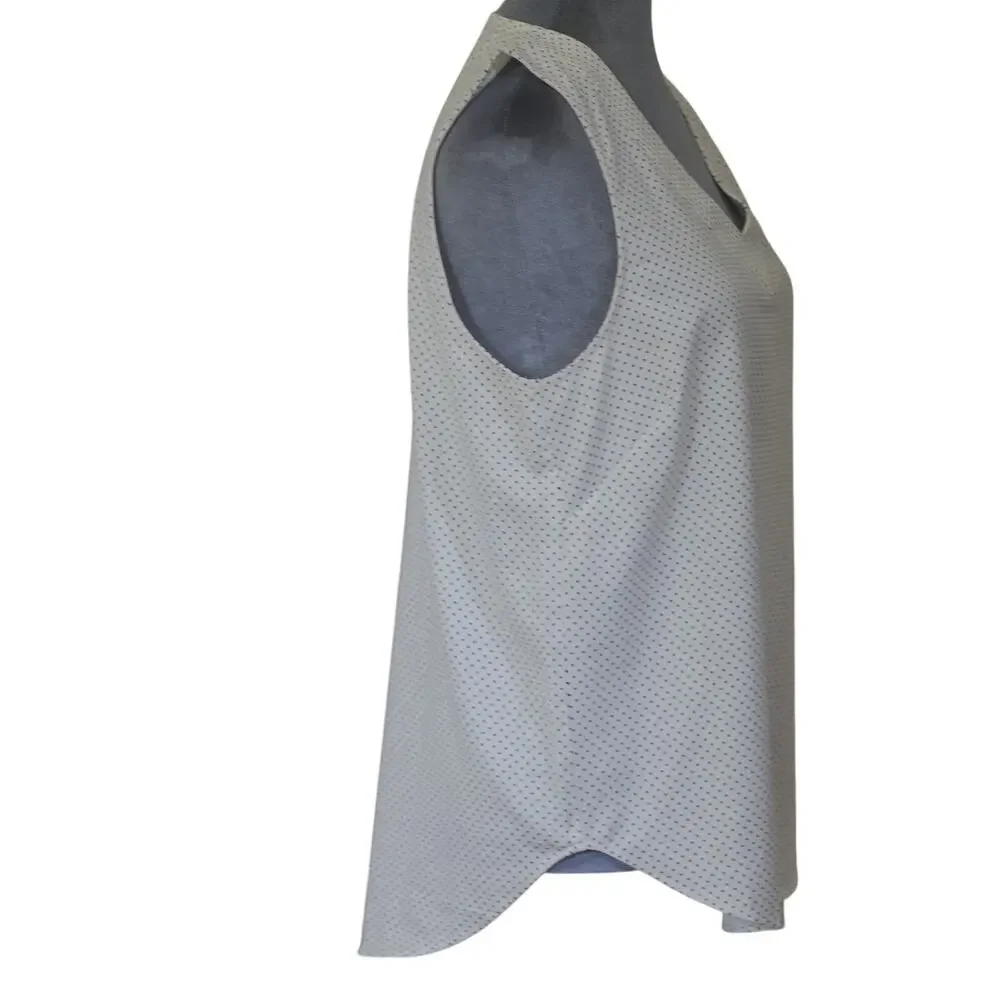 Maddie Eden Ruth White Polka Dot V-Neck Sleeveless Blouse Women's Large - Picture 3 of 9